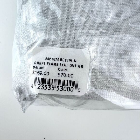 Restoration Hardware Ombre Flame Ikat Duvet Cover Cotton Twin Grey NEW - Picture 8 of 8